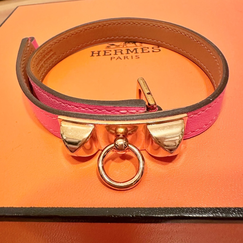 Brand NEW Hermes Rivale Double Tour Leather Bracelet XS